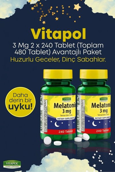 Vitapol Melaton i3 Mg 2x240 Tablet (Avantajlı Paket)