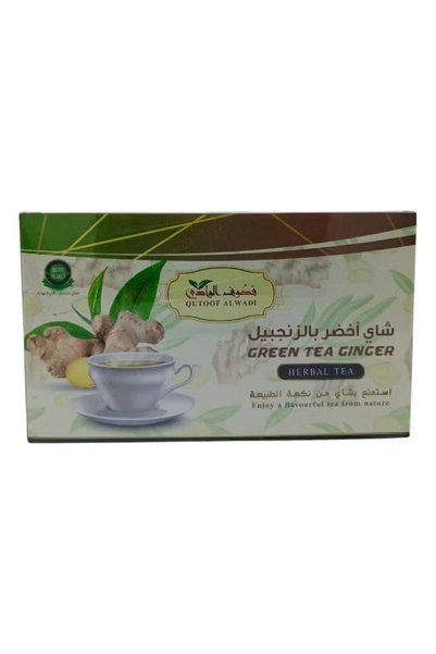 Qutoof Alwadi Green tea with ginger 24 bags