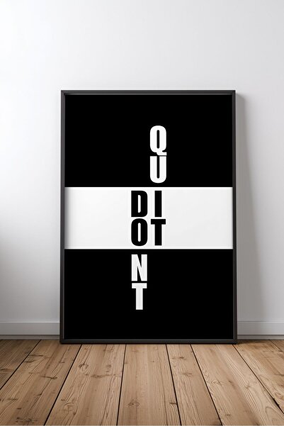 KEYFHOME QUIDDIT Alb-negru Engleză Citat motivant Încadrat MDF Tablou Poster ...