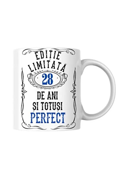 INOVATIX Cană personalizată - Ediție limitată 28 de ani și perfectă, albă, 33...