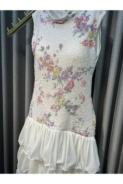 tasmim kian Ivory Spring Blossom Dress by