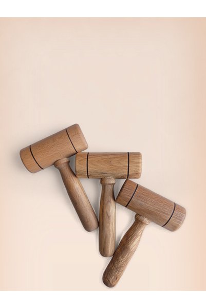 dnz DENİZ AHŞAP Handmade Small Wooden Pestle Olive Walnut Hazelnut Crusher Set of 3