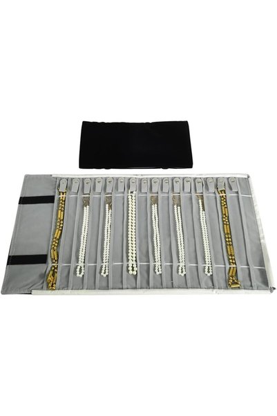 GENERAL Portable Jewelry Roll Untangled Secure Necklace Travel Storage Bag Di...