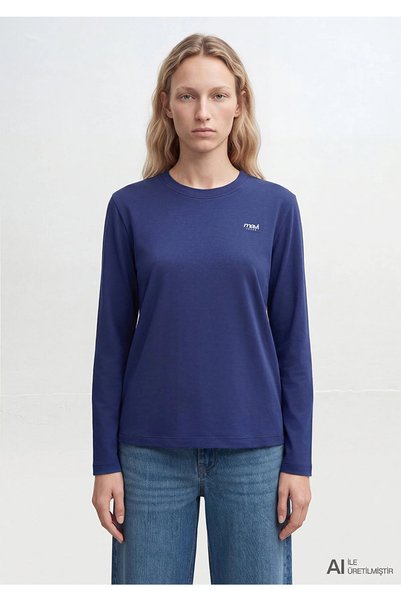 Mavi Long Sleeve Logo Tee Dark Saks