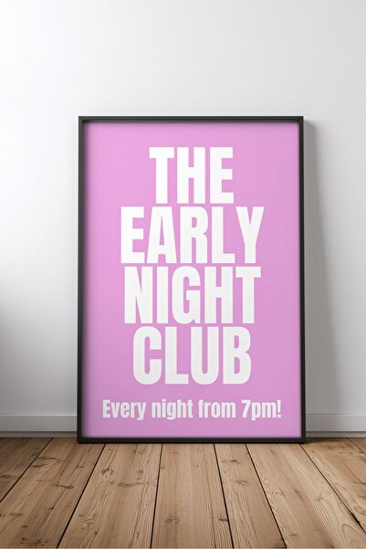KEYFHOME The Early Night Club Dormitor Scris Nr. 1 Cadru MDF Tablou Poster Do...