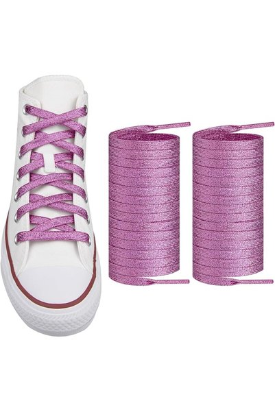 Endoto أربطة أحذية لامعة معدنية براقة مع ترتر