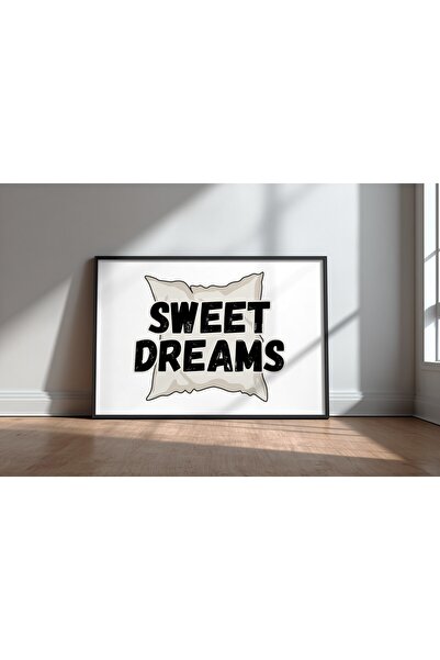 KEYFHOME Sweet Dreams Pillow Dormitor Tablou MDF cu ramă cu text Poster Decor...