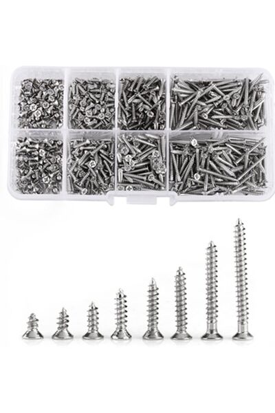 Denash 800pcs Self Tapping Screws, M2*4/5/6/8/10/12/16/20mm Flat Head Screws ...