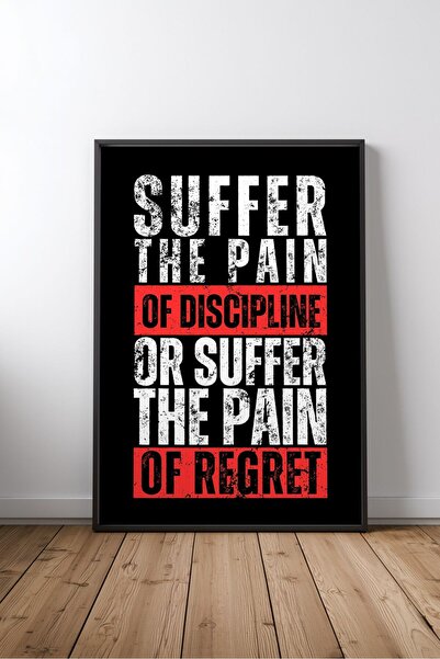 KEYFHOME Disciplină vs Regret Engleză Cuvinte de motivație Încadrat MDF Tablo...