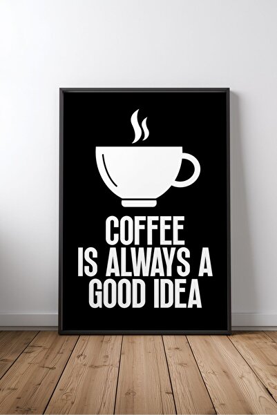 KEYFHOME Cafeaua este întotdeauna o idee bună Mutfak Yazılı No 2 Încadrat MDF...