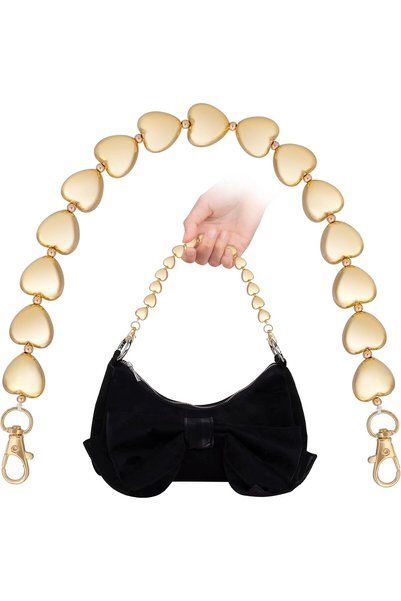 SYOSI Heart Purse Chains for Women, Metal Purse Strap Extender, Short Handle ...