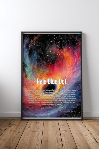 KEYFHOME Pale Blue Dot Pale Blue Dot Pământ Spațiu Nr. 3 Tablou MDF înrămat P...