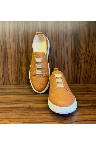 Caffcas Genuine Leather Orange Handmade Casual Women's Shoes Melita