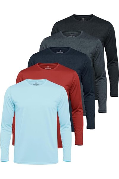 Real Essentials mens Mens Mesh Long Sleeve Shirts Athletic
