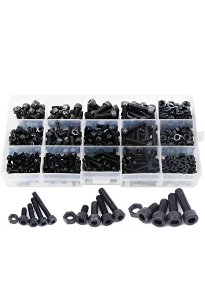 Generic 640Pcs M3 M4 M5 Hex Head Bolt Socket Cap Screws Nuts Assortment Kit,1...