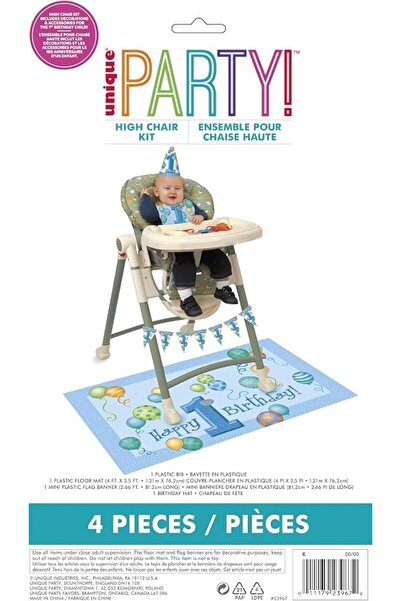 Unique 1st Birthday - Blue High Chair Kit