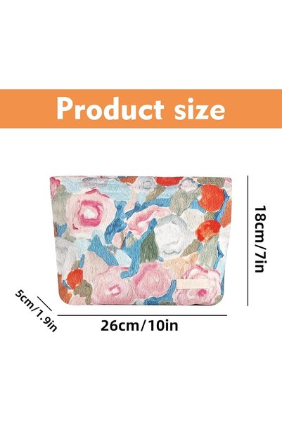 ASKIND Floral Makeup Bag for Women with Zipper, Aesthetic Makeup Bag, Flower ...