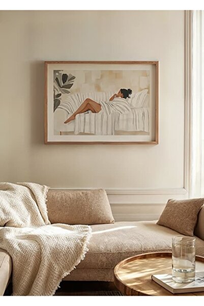 KEYFHOME Peaceful Comfort Abstract Woman Poster de pictură MDF înrămat cu lem...