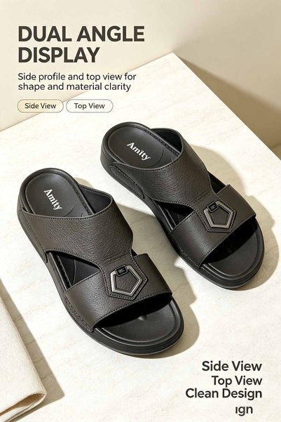 SoftSole KSA Saudi Made Men's Arabic Slippers Thick Padded Sole Non-Slip Cushioned Footbed