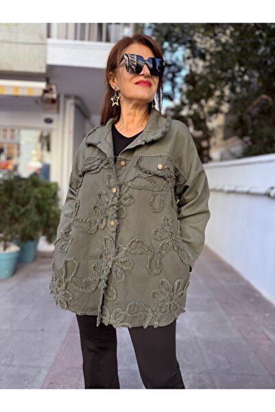 DenizEge Italian Gabardine Embossed Italian Jacket Khaki