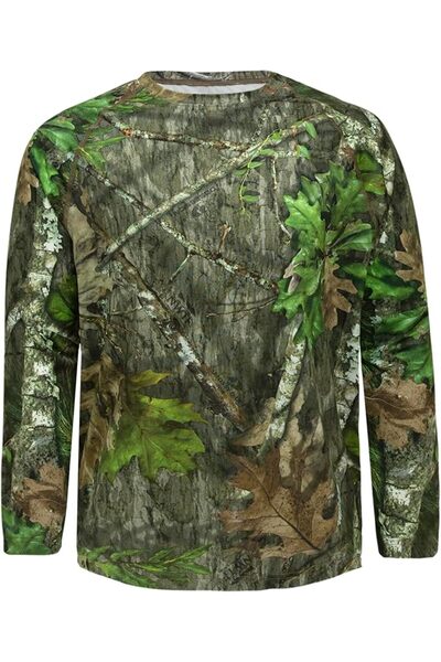 Mossy Oak قمصان صيد مموهة للرجال بأكمام طويلة