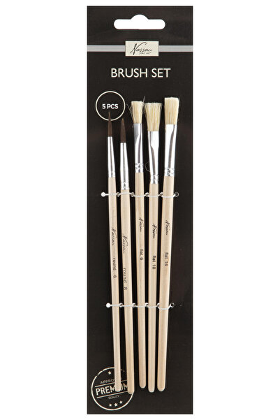Javoli Colorful Nassau Professional Brush Set, 5 Pieces