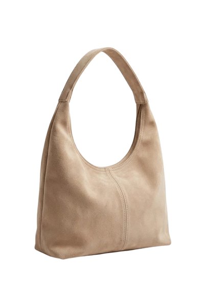 Adelina Bags Geantă de umăr și tote mare, din piele de căprioară, cu textură moale, pentru femei