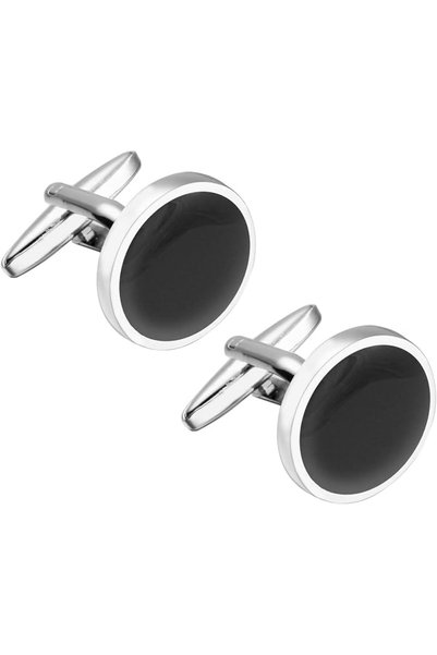 GENERAL Qianeffort 2PCS Black Cufflinks for Men, Classic Mens Cuff Links Groo...