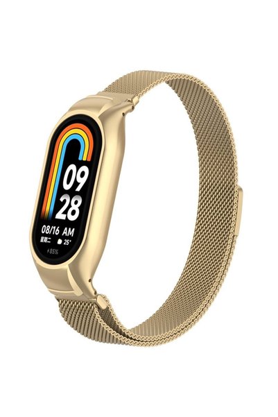 XGSM Curea tip brățară milaneză pentru Xiaomi Smart Band 8, Auriu Retro