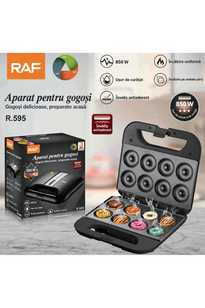 RAF Aparat electric pentru preparat gogosi/donut, 8 forme, 850W, placi antiad...