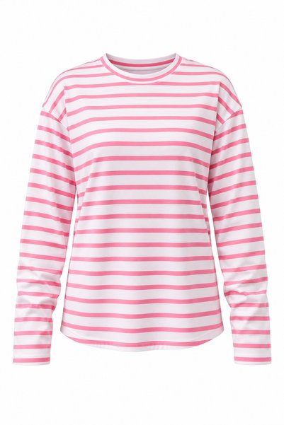 Dilay Gökoğlu Butik Pink Striped Crew Neck Sweatshirt