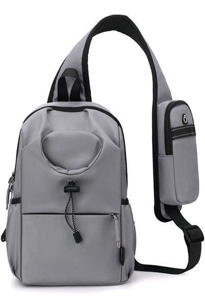 Yelajoy Gray Small Waterproof Sling Bag, Crossbody Sling Backpack with Water ...