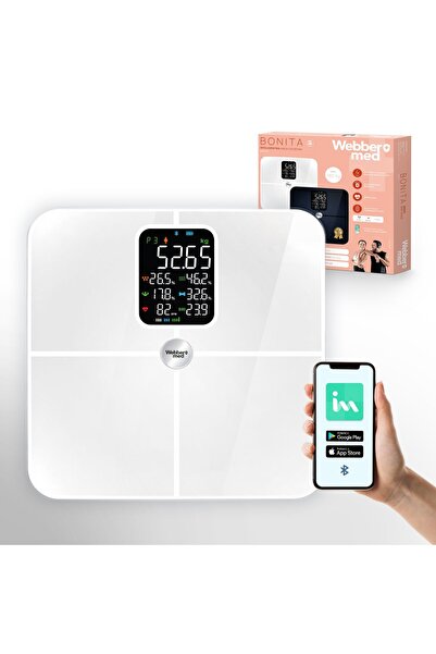 WEBBER Cântar Inteligent BONITA, Bluetooth 5.0, 16 Parametri, Puls, LCD Color...
