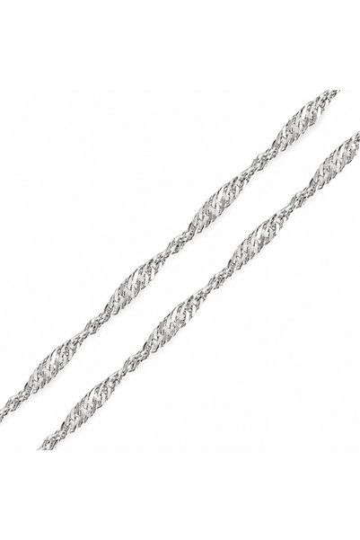 BlackCraft Silver 55 cm Singapore Chain
