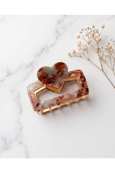 Portakal Esintisi Tiamo Heart Detailed Bone-Look Metal Clasp Buckle