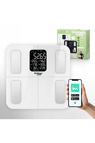WEBBER Cântar Inteligent LIVIA, Bluetooth 5.0, 16 Parametri Corporali, Puls, ...