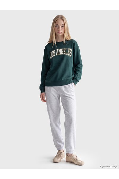 LC Waikiki Nevavm Farkıyla Xside Gray Women's Thick Jogger Sweatpants