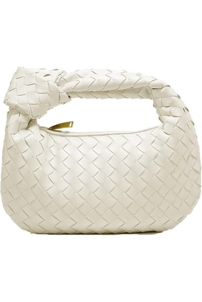 TERRIFI Woven Handbag for Women, Woven Knotted Handbag Clutch Purse Soft Leat...