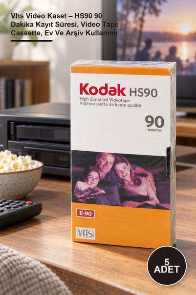 Yenilig 5 Adet Vhs Video Kaset – HS90 90 Dakika Kayıt Süresi, Video Tape Cassette, Ev Ve Arşiv Kullanımı