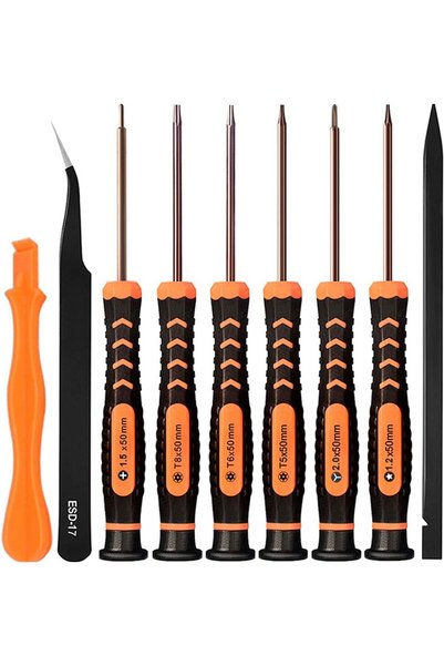 GENERAL طقم إصلاح ماك بوك TECKMAN 9 في 1 مع مفكات T5 وT6 وT8 توركس، ومفك P5 ب...