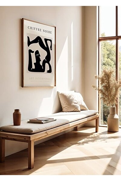 KEYFHOME Chiffre Noire No1 Tablou abstract înrămat în lemn MDF Poster Decor d...