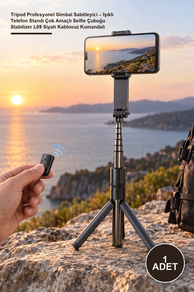 Yenilig 1 قطعة ترايبود المهنية Gimbal استقرار-مع ضوء حامل الهاتف متعدد الأغرا...