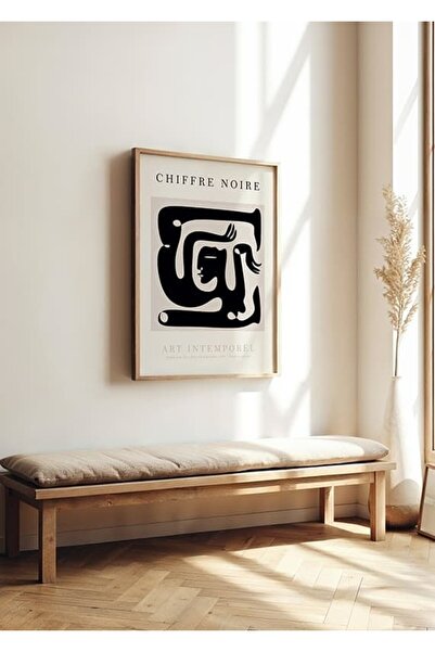 KEYFHOME Chiffre Noire No2 Tablou MDF abstract cu ramă din lemn Poster pentru...