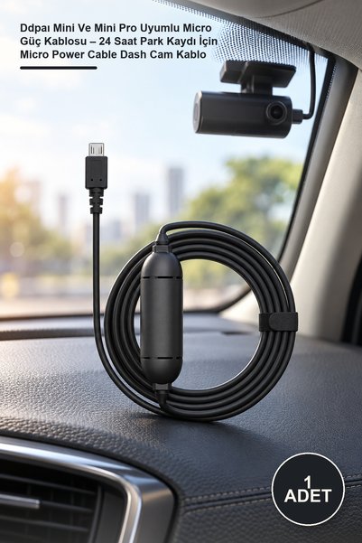 Yenilig 1 Adet Ddpaı Mini Ve Mini Pro Uyumlu Micro Güç Kablosu – 24 Saat Park Kaydı İçin Micro Power Cable Dash Cam Kablo