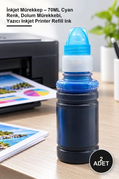 Yenilig 2 bucăți de cerneală pentru imprimantă cu jet de cerneală – 70 ml, cu...