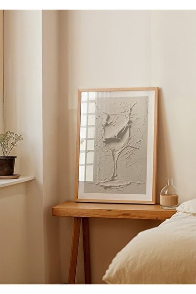 KEYFHOME Elegant sip textură lemn înrămat MDF pictură poster bucătărie decor ...