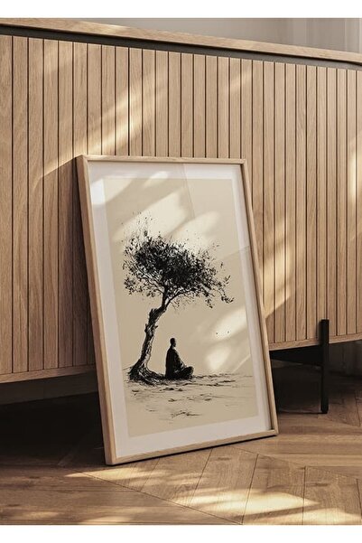 KEYFHOME Stagnare meditativă cu ramă din lemn MDF Tablou Poster Living Decor ...