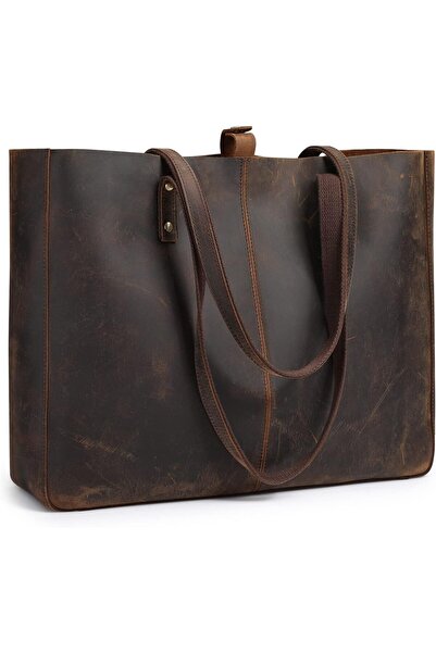 GENERAL S-ZONE Genuine Leather Shoulder Tote Bag for Women Large Handbag Work...