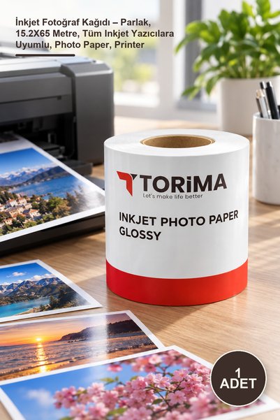 Yenilig 1 bucată hârtie foto Inkjet – lucioasă, 15,2x65 metri, compatibilă cu...