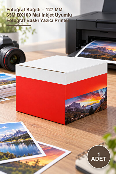 Yenilig 1 bucată hârtie foto – 127 MM 65M DX100 Imprimantă mată compatibilă c...
